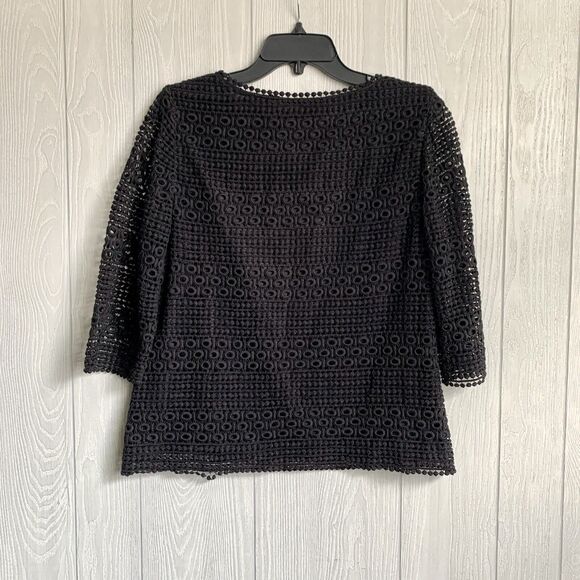 Talbots Petites Embroidered Black Top Size SP - Picture 4 of 4